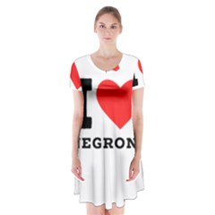 I Love Negroni Short Sleeve V-neck Flare Dress by ilovewhateva