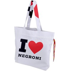 I Love Negroni Drawstring Tote Bag by ilovewhateva