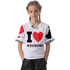 I Love Negroni Kids  V-neck Horn Sleeve Blouse by ilovewhateva