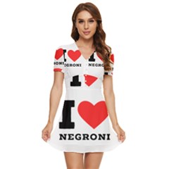 I Love Negroni V-neck High Waist Chiffon Mini Dress by ilovewhateva