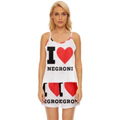 I Love Negroni Satin Pajama Short Set by ilovewhateva