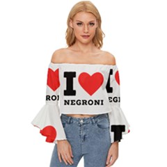 I Love Negroni Off Shoulder Flutter Bell Sleeve Top by ilovewhateva