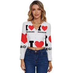 I Love Negroni Long Sleeve V-neck Top by ilovewhateva