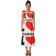 I Love Negroni Tie-strap Tiered Midi Chiffon Dress by ilovewhateva