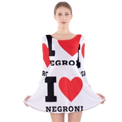 I Love Negroni Long Sleeve Velvet Skater Dress by ilovewhateva