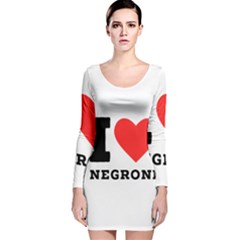 I Love Negroni Long Sleeve Velvet Bodycon Dress by ilovewhateva