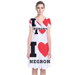 I Love Negroni Short Sleeve Front Wrap Dress by ilovewhateva