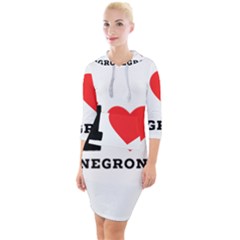 I Love Negroni Quarter Sleeve Hood Bodycon Dress by ilovewhateva