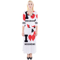 I Love Negroni Quarter Sleeve Wrap Maxi Dress by ilovewhateva