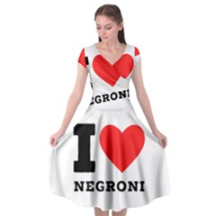 I Love Negroni Cap Sleeve Wrap Front Dress