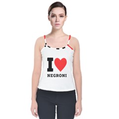 I Love Negroni Velvet Spaghetti Strap Top by ilovewhateva