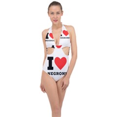 I Love Negroni Halter Front Plunge Swimsuit by ilovewhateva