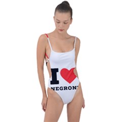 I Love Negroni Tie Strap One Piece Swimsuit by ilovewhateva