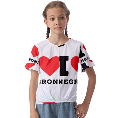 I Love Negroni Kids  Cuff Sleeve Scrunch Bottom Tee by ilovewhateva