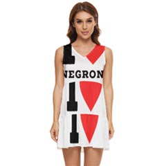 I Love Negroni Tiered Sleeveless Mini Dress by ilovewhateva