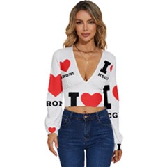 I Love Negroni Long Sleeve Deep-v Velour Top by ilovewhateva