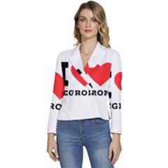 I Love Negroni Women s Long Sleeve Revers Collar Cropped Jacket by ilovewhateva