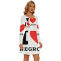 I love negroni Long Sleeve Wide Neck Velvet Dress View3