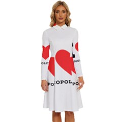 I Love Cosmopolitan  Long Sleeve Shirt Collar A-line Dress by ilovewhateva