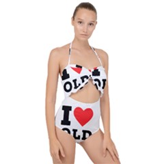 I Love Old Fashioned Scallop Top Cut Out Swimsuit by ilovewhateva