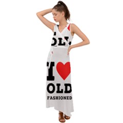 I Love Old Fashioned V-neck Chiffon Maxi Dress by ilovewhateva