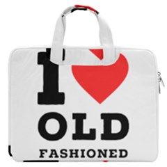 I Love Old Fashioned Macbook Pro 13  Double Pocket Laptop Bag by ilovewhateva