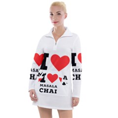 I Love Masala Chai Women s Long Sleeve Casual Dress by ilovewhateva