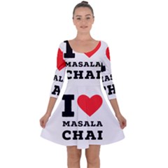 I Love Masala Chai Quarter Sleeve Skater Dress by ilovewhateva