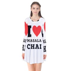 I Love Masala Chai Long Sleeve V-neck Flare Dress by ilovewhateva