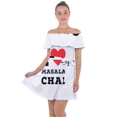 I Love Masala Chai Off Shoulder Velour Dress by ilovewhateva