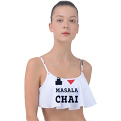 I Love Masala Chai Frill Bikini Top by ilovewhateva