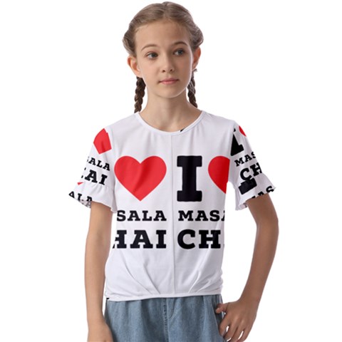 I Love Masala Chai Kids  Cuff Sleeve Scrunch Bottom Tee by ilovewhateva