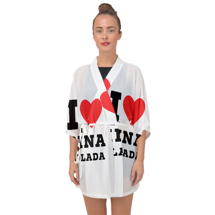 I love pina colada Half Sleeve Chiffon Kimono