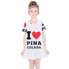 I Love Pina Colada Kids  Simple Cotton Dress by ilovewhateva