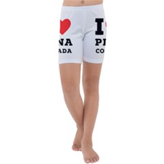 I Love Pina Colada Kids  Lightweight Velour Capri Yoga Leggings by ilovewhateva