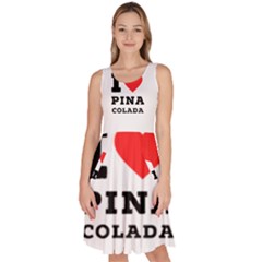 I Love Pina Colada Knee Length Skater Dress With Pockets by ilovewhateva