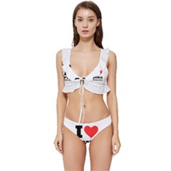 I Love Pina Colada Low Cut Ruffle Edge Bikini Set by ilovewhateva