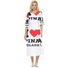 I Love Pina Colada Double Cuff Midi Dress by ilovewhateva