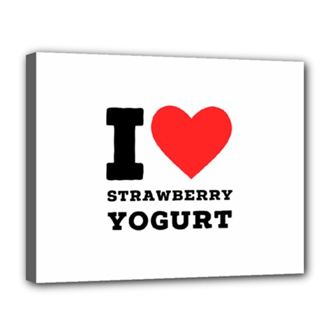 I Love Strawberry Yogurt Canvas 14  X 11  (stretched) by ilovewhateva