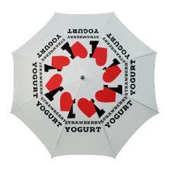 I Love Strawberry Yogurt Golf Umbrellas by ilovewhateva