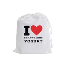 I Love Strawberry Yogurt Drawstring Pouch (large) by ilovewhateva