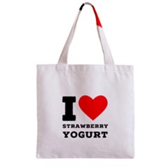 I Love Strawberry Yogurt Zipper Grocery Tote Bag by ilovewhateva