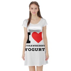 I Love Strawberry Yogurt Short Sleeve Skater Dress by ilovewhateva