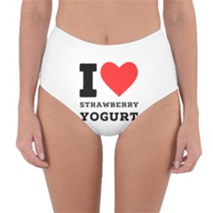 I Love Strawberry Yogurt Reversible High-waist Bikini Bottoms by ilovewhateva