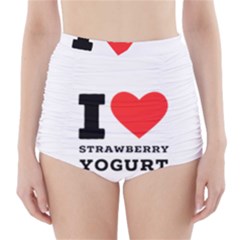 I Love Strawberry Yogurt High-waisted Bikini Bottoms by ilovewhateva