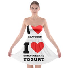 I Love Strawberry Yogurt Strapless Bra Top Dress by ilovewhateva