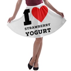 I Love Strawberry Yogurt A-line Skater Skirt by ilovewhateva