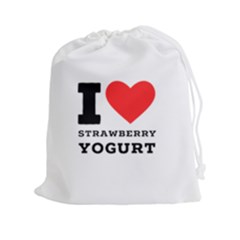 I Love Strawberry Yogurt Drawstring Pouch (2xl) by ilovewhateva