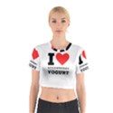 I love strawberry yogurt Cotton Crop Top View1