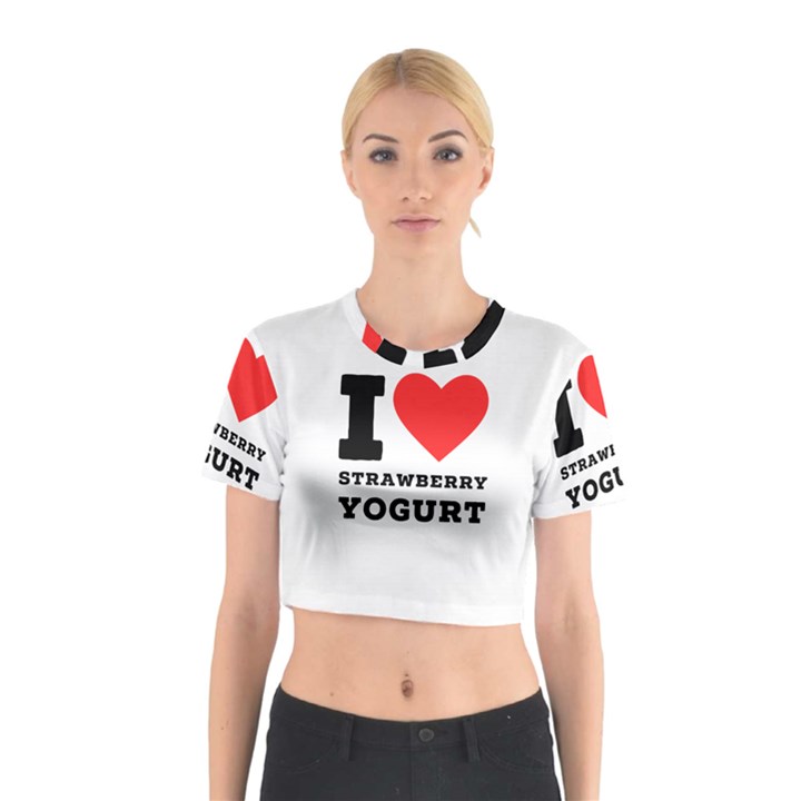 I love strawberry yogurt Cotton Crop Top